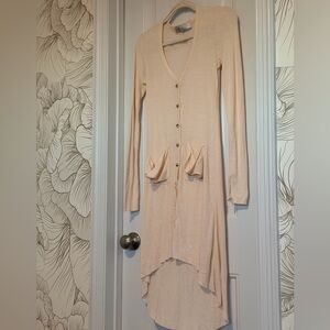 Free People Long Sleeve Peach Cardigan Cover-Up Dress size XS